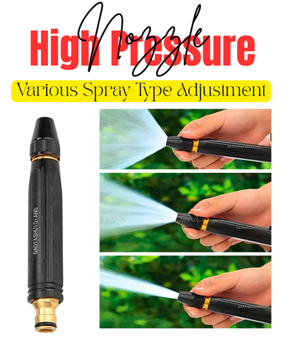 🔥 Imported High Pressure Adjustable Water Spray Nozzle – Heavy Duty Brass Connector | Car Wash & Gardening Pro Tool