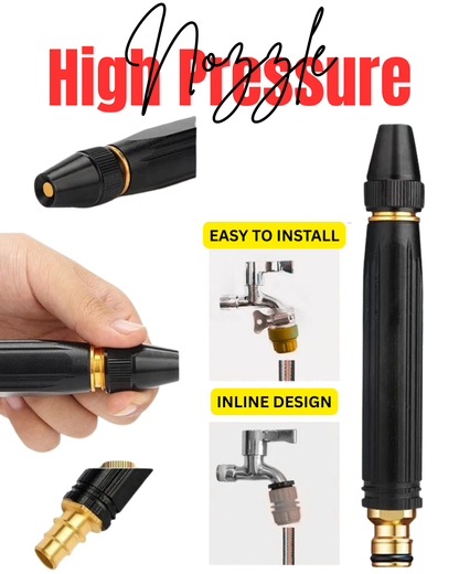 🔥 Imported High Pressure Adjustable Water Spray Nozzle – Heavy Duty Brass Connector | Car Wash & Gardening Pro Tool