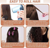 🎀 12pcs/Set Hair Roller Set 🎀 💁‍♀️ 12pcs Plastic Self-Grip Curlers (3 Sizes) + 12pcs Metal Clips ✨