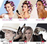🎀 12pcs/Set Hair Roller Set 🎀 💁‍♀️ 12pcs Plastic Self-Grip Curlers (3 Sizes) + 12pcs Metal Clips ✨
