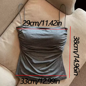 🌟 Stylish Waist Pleated Corset Top 🌟💖 Soft Support with Fixed Chest Pads – No need for a bra