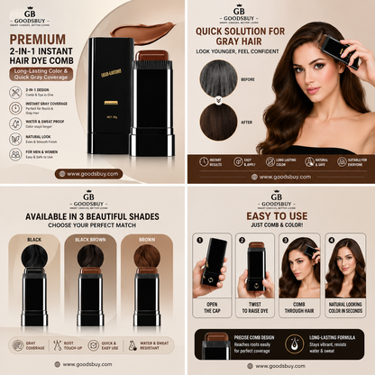 IMPORTED  2-in-1 Instant Hair Dye Comb