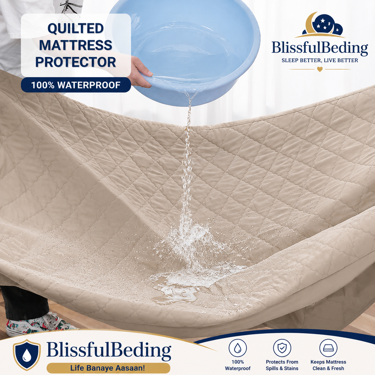 Premium Quilted 100% Waterproof Mattress Protector