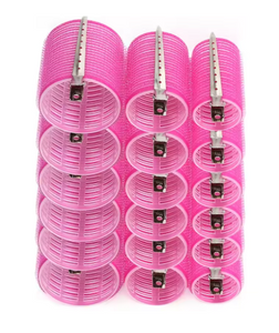 🎀 12pcs/Set Hair Roller Set 🎀 💁‍♀️ 12pcs Plastic Self-Grip Curlers (3 Sizes) + 12pcs Metal Clips ✨
