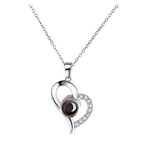 Love Heart Projection Necklace 100 Languages I Love You Pendant With Free Gift Box