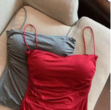 🌟 Stylish Waist Pleated Corset Top 🌟💖 Soft Support with Fixed Chest Pads – No need for a bra